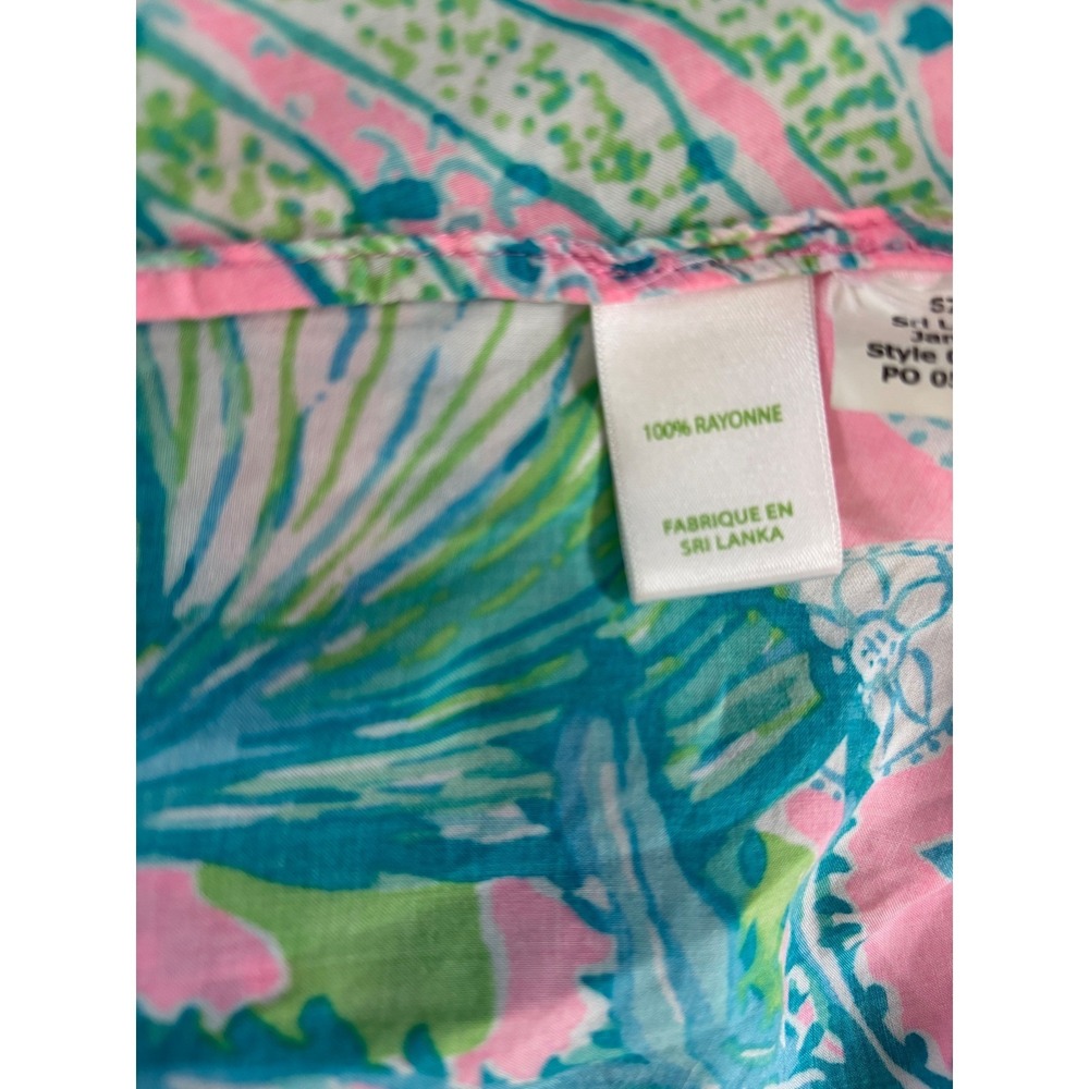 Lilly Pulitzer Natalie Shirtdress Cover Up S Pink Blue Sea Life Button Front - Picture 3 of 9